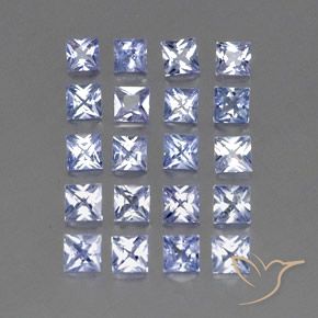 Gemme di Zaffiro Blu pastello naturale da 2.87 ct, Quadrato, VVS-VS