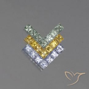 2.78ctw Naturale Multicolore Zaffiro, Quadrato, VVS-VS