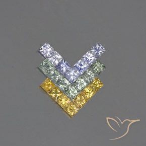 2.84ctw Naturale Multicolore Zaffiro, Quadrato, VVS-VS