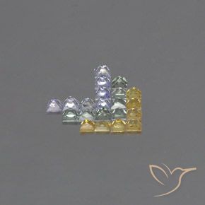 Gemme di Zaffiro Multicolore naturale da 2.84 ct, Quadrato, VVS-VS
