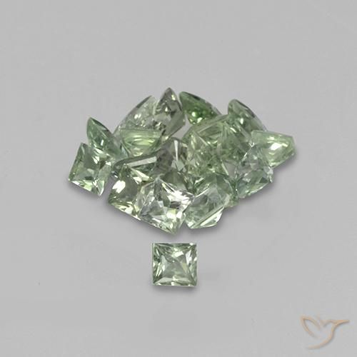 Gemme di Zaffiro Verde mare chiaro naturale da 2.30 ct, Quadrato, VVS-VS