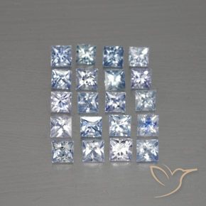 Gemme di Zaffiro Viola blu chiaro naturale da 3.13 ct, Quadrato, VVS-VS