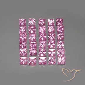 Gemme di Zaffiro Rosa intenso naturale da 5.00 ct, Quadrato, VVS-VS