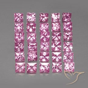 Gemme di Zaffiro Rosa intenso naturale da 5.00 ct, Quadrato, VVS-VS