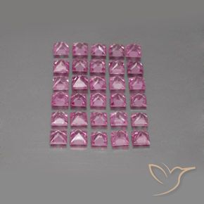 Gemme di Zaffiro Rosa intenso naturale da 5.00 ct, Quadrato, VVS-VS