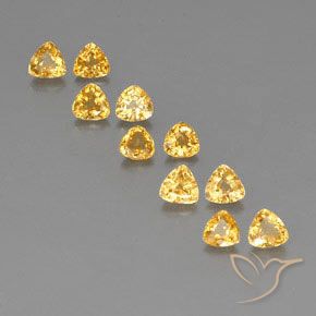 Gemme di Zaffiro Oro medio naturale da 3.73 ct, Taglio trillion, VVS-VS