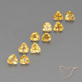 Gemme di Zaffiro Oro medio naturale da 3.73 ct, Taglio trillion, VVS-VS
