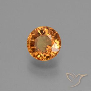 Zaffiro Arancio Medio naturale da 0.73 ct, Rotondo, VS
