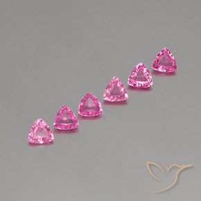 Gemme di Zaffiro Rosa intenso naturale da 1.51 ct, Taglio trillion, VS