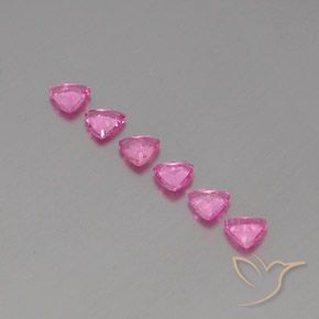 Gemme di Zaffiro Rosa intenso naturale da 1.51 ct, Taglio trillion, VS