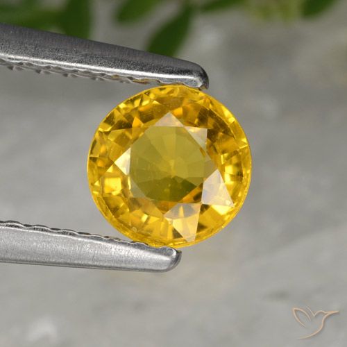 0.64ct Naturale Dorato Zaffiro, Rotondo, VS