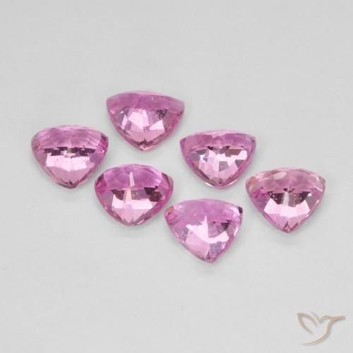 Gemme di Zaffiro Rosa Molto Chiaro naturale da 1.79 ct, Taglio trillion, VS