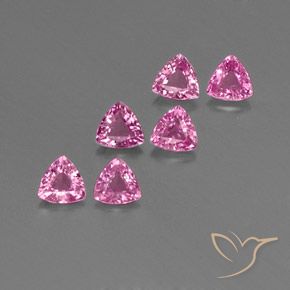 Gemme di Zaffiro Rosa porpora reale naturale da 1.60 ct, Taglio trillion, VS