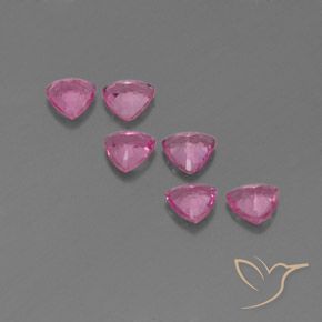 Gemme di Zaffiro Rosa porpora reale naturale da 1.60 ct, Taglio trillion, VS