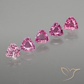 Gemme di Zaffiro Rosa medio naturale da 1.53 ct, Taglio trillion, VS