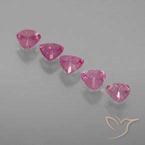 Gemme di Zaffiro Rosa medio naturale da 1.53 ct, Taglio trillion, VS