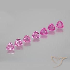 Gemme di Zaffiro Rosa intenso naturale da 1.73 ct, Taglio trillion, VS