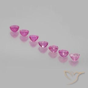 Gemme di Zaffiro Rosa intenso naturale da 1.73 ct, Taglio trillion, VS