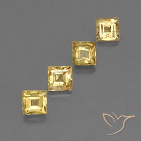 Gemme di Zaffiro Arancio dorato naturale da 2.24 ct, Quadrato, VS