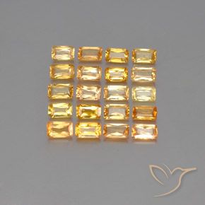 Gemme di Zaffiro Arancio-Oro naturale da 6.80 ct, Ottagonale / Taglio smeraldo, VS-SI