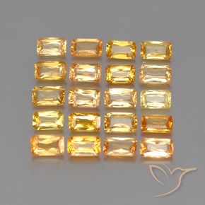 Gemme di Zaffiro Arancio-Oro naturale da 6.80 ct, Ottagonale / Taglio smeraldo, VS-SI