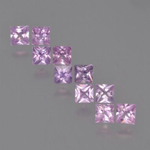 Gemme di zaffiro porpora rosato naturale da 1,36 ct, quadrato, VVS-VS