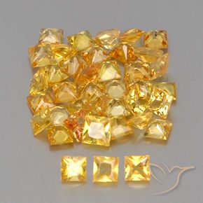 Gemme di Zaffiro Dorato naturale da 4.73 ct, Quadrato, VVS-VS