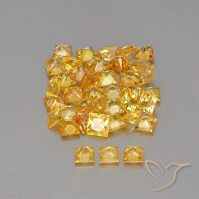 Gemme di Zaffiro Dorato naturale da 4.73 ct, Quadrato, VVS-VS