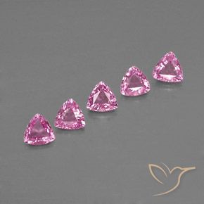 Gemme di Zaffiro Rosa scuro naturale da 1.29 ct, Taglio trillion, VVS-VS