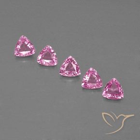 Gemme di Zaffiro Rosa scuro naturale da 1.29 ct, Taglio trillion, VVS-VS