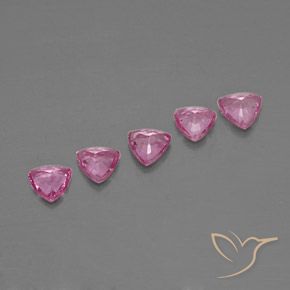 Gemme di Zaffiro Rosa scuro naturale da 1.29 ct, Taglio trillion, VVS-VS