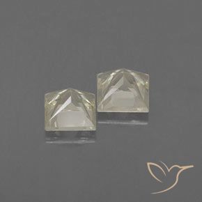 Gemme di Zaffiro Giallo chiaro naturale da 0.96 ct, Quadrato, VVS-VS