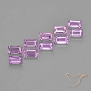 Gemme di Zaffiro Viola rosato medio naturale da 1.30 ct, Taglio a baguette, VS