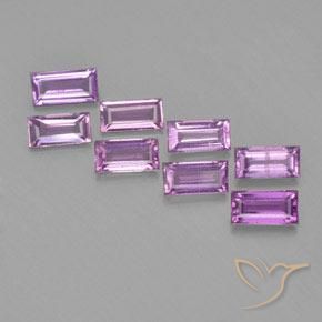 Gemme di Zaffiro Lilla Viola naturale da 1.82 ct, Taglio a baguette, VS