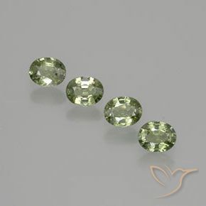 Gemme di Zaffiro Verde foresta chiaro naturale da 1.53 ct, Ovale, VS