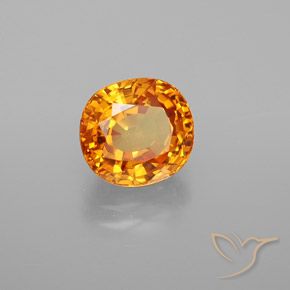 Zaffiro Arancione brillante naturale da 3.16 ct, Ovale, VS-SI