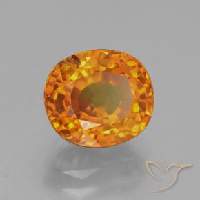Zaffiro Arancione brillante naturale da 3.06 ct, Ovale, VS-SI
