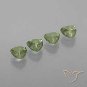 Gemme di Zaffiro Verde foresta chiaro naturale da 1.71 ct, Taglio trillion, VS