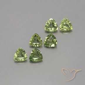 Gemme di Zaffiro Verde caldo naturale da 1.65 ct, Taglio trillion, VVS-VS