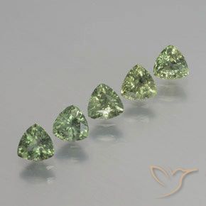 Gemme di Zaffiro Verde Salvia Chiaro naturale da 1.96 ct, Taglio trillion, VS