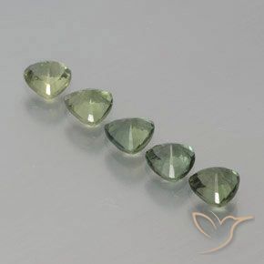 Gemme di Zaffiro Verde Salvia Chiaro naturale da 1.96 ct, Taglio trillion, VS