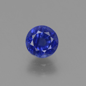 Zaffiro Blu scuro naturale da 0.80 ct, Taglio rotondo, VS