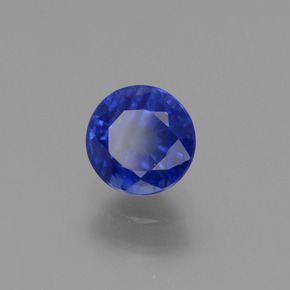 Zaffiro Blu scuro naturale da 0.80 ct, Taglio rotondo, VS