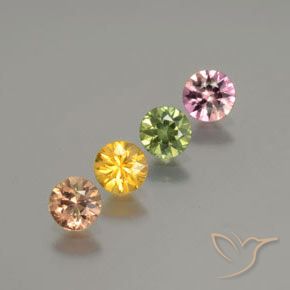 Gemme di Zaffiro Multicolore naturale da 1.48 ct, Rotondo, VS
