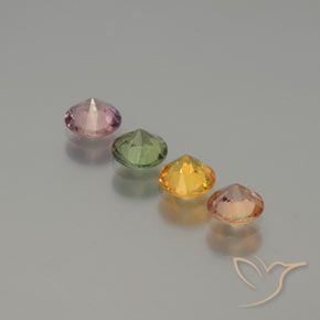 Gemme di Zaffiro Multicolore naturale da 1.48 ct, Rotondo, VS