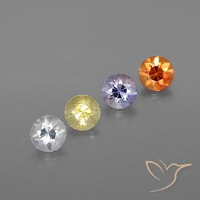 Gemme di Zaffiro Multicolore naturale da 1.63 ct, Rotondo, VVS-VS