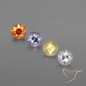 Gemme di Zaffiro Multicolore naturale da 1.63 ct, Rotondo, VVS-VS