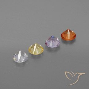 Gemme di Zaffiro Multicolore naturale da 1.63 ct, Rotondo, VVS-VS