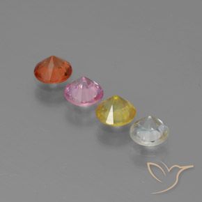 Gemme di Zaffiro Multicolore naturale da 1.54 ct, Taglio rotondo, VS