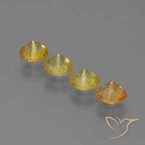 Gemme di Zaffiro Multicolore naturale da 1.86 ct, Rotondo, VVS-VS